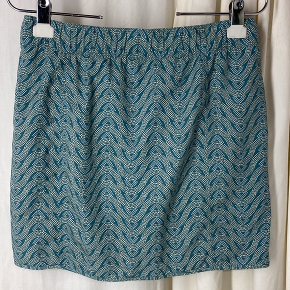 Patagonia XS Fleetwith Skort Skirt Green Print Pockets Drawstring - Picture 5 of 8